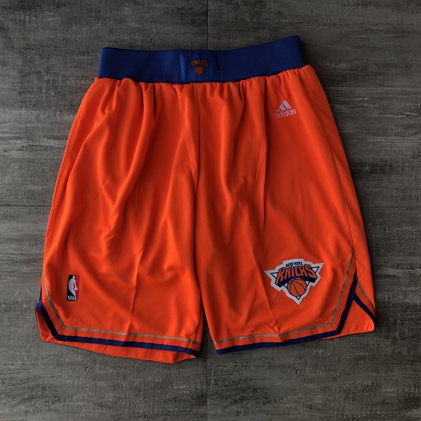 Men NBA New York Knicks Orange Shorts 04161